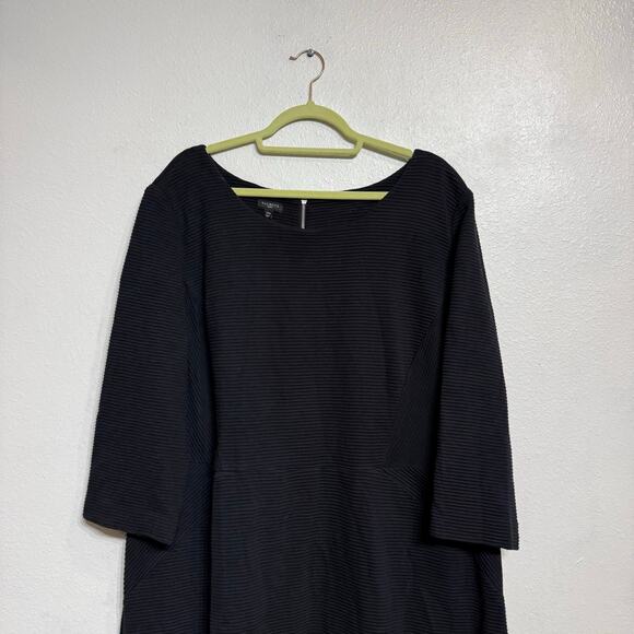 Talbots Black Label Black Ribbed Midi Dress Sz 22W - Picture 3 of 9
